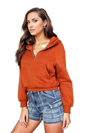 Double Take Half-Zip Long Sleeve Hoodie