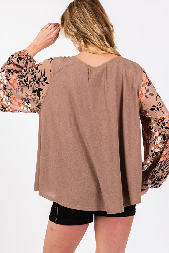 Trendsi Shirts & Tops SAGE + FIG Floral Long Sleeve Blouse