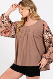 SAGE + FIG Floral Long Sleeve Blouse