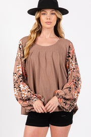 Trendsi Shirts & Tops SAGE + FIG Floral Long Sleeve Blouse