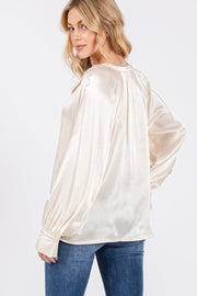 Trendsi Shirts & Tops SAGE + FIG Notched Long Sleeve Blouse