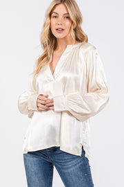 Trendsi Shirts & Tops SAGE + FIG Notched Long Sleeve Blouse