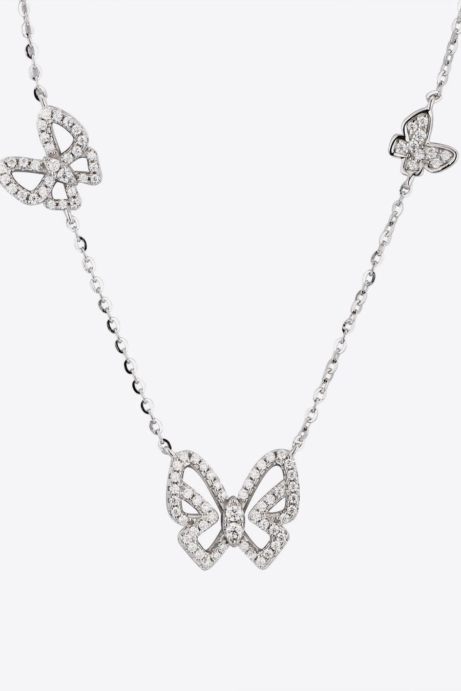 Trendsi Silver / One Size PRE-ORDER Moissanite Butterfly Shape Necklace