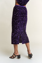 Trendsi Skirts Sets J.NNA Sequin Back Slit Midi Skirt