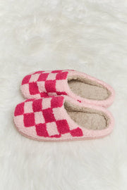 Trendsi Slippers Melody Checkered Print Plush Slide Slippers