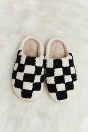 Trendsi Slippers Melody Checkered Print Plush Slide Slippers