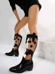 Trendsi Star Point Toe Block Heel Boots