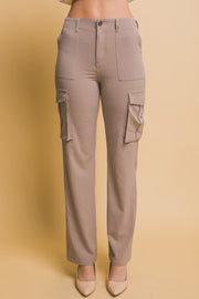 Trendsi Taupe / S Love Tree High Rise Cargo Pants with Pockets