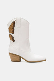 Trendsi White / 5.5 Beast Fashion Butterfly Cut Detail Point Toe Boots