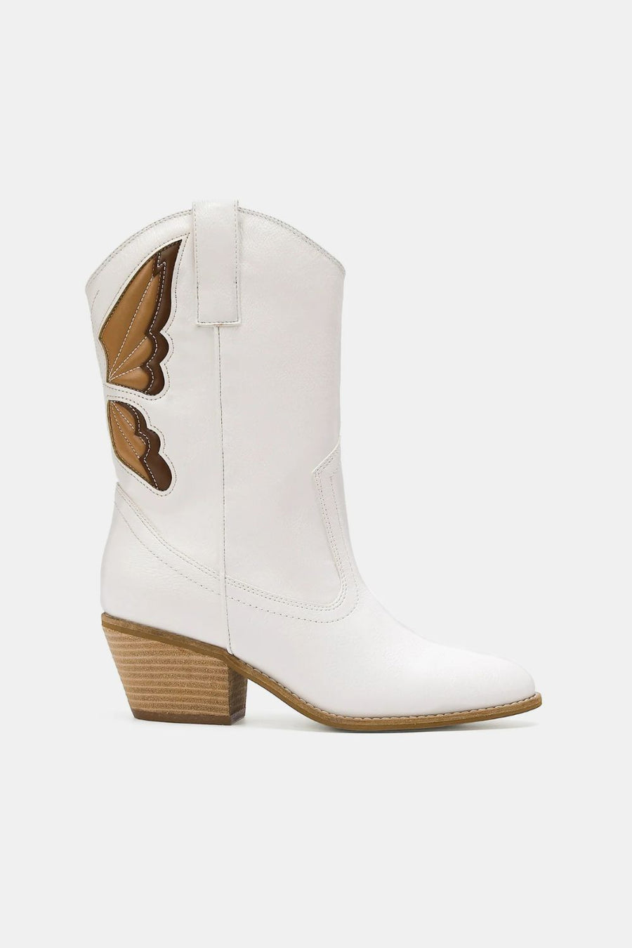 Trendsi White / 5.5 Beast Fashion Butterfly Cut Detail Point Toe Boots