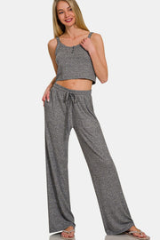 Trendsi Zenana Drawstring Wide Leg Pants with Side Pockets