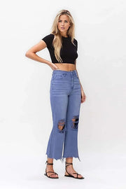 VERVET by Flying Monkey Jeans 90's Vintage Crop Flare Jeans