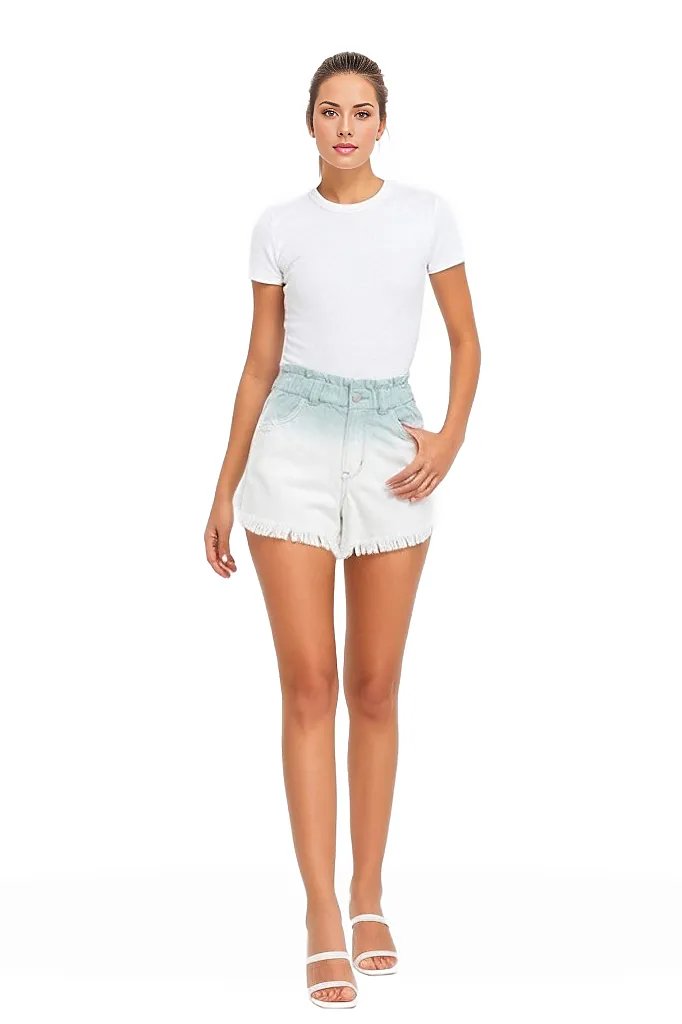 Super High Rise Paperbag Waistband Ombre Shorts