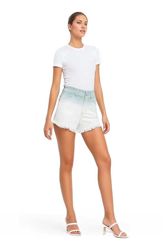 Super High Rise Paperbag Waistband Ombre Shorts