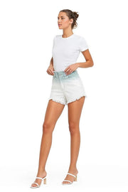 VERVET by Flying Monkey Shorts Super High Rise Paperbag Waistband Ombre Shorts