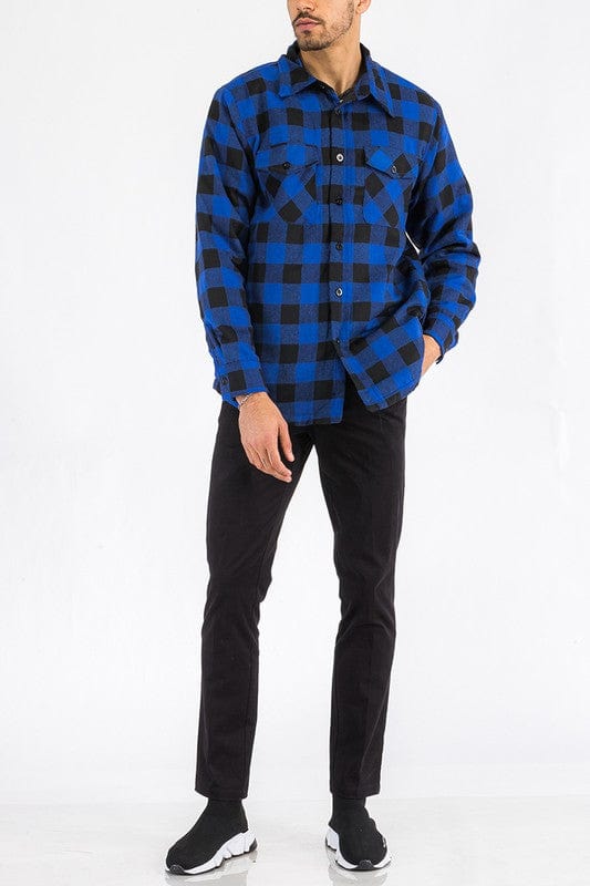 LJ Mens Quilted Padded Flannel