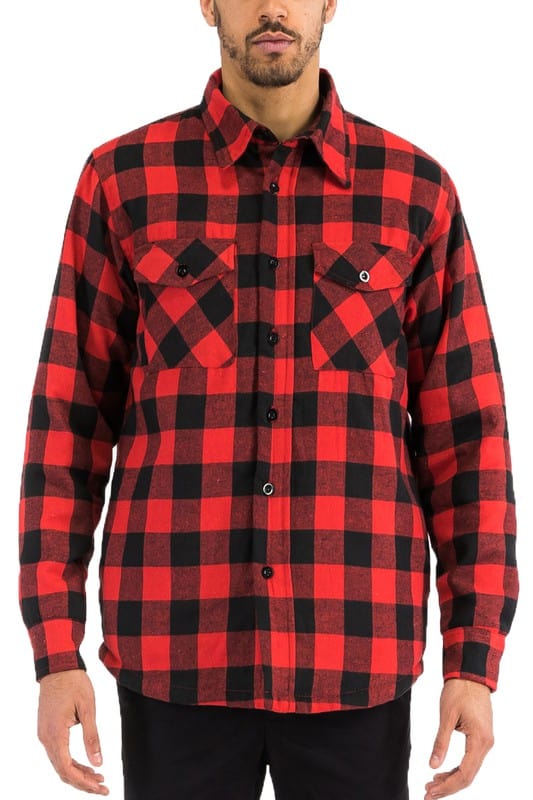 LJ Mens Quilted Padded Flannel