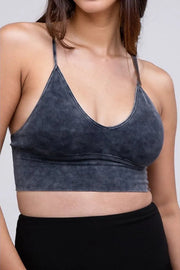 Washed Ribbed Bra Padded Tank Top