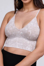 Washed Ribbed Bra Padded Tank Top