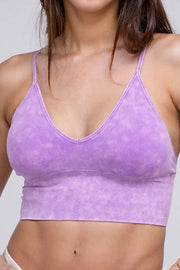 Washed Ribbed Bra Padded Tank Top