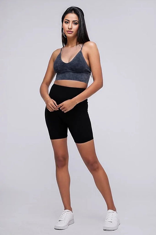 Washed Ribbed Bra Padded Tank Top