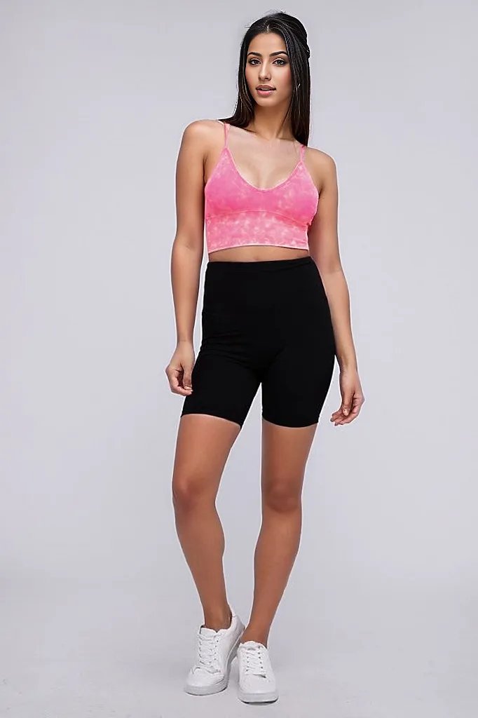 Washed Ribbed Bra Padded Tank Top