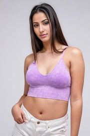 Washed Ribbed Bra Padded Tank Top