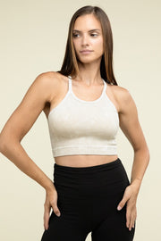 ZENANA Clothing Tops Washed Ribbed Seamless Cropped Cami Top